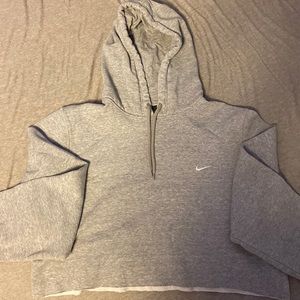 Womans Nike gray cropped hoodie